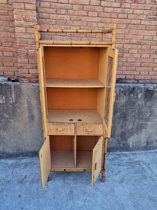 armario alacena madera bambu 189.5x81x39 1u